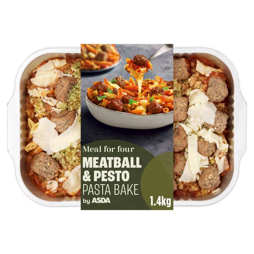 Asda Meal for Four Meatball & Pesto Pasta Bake 1.4kg