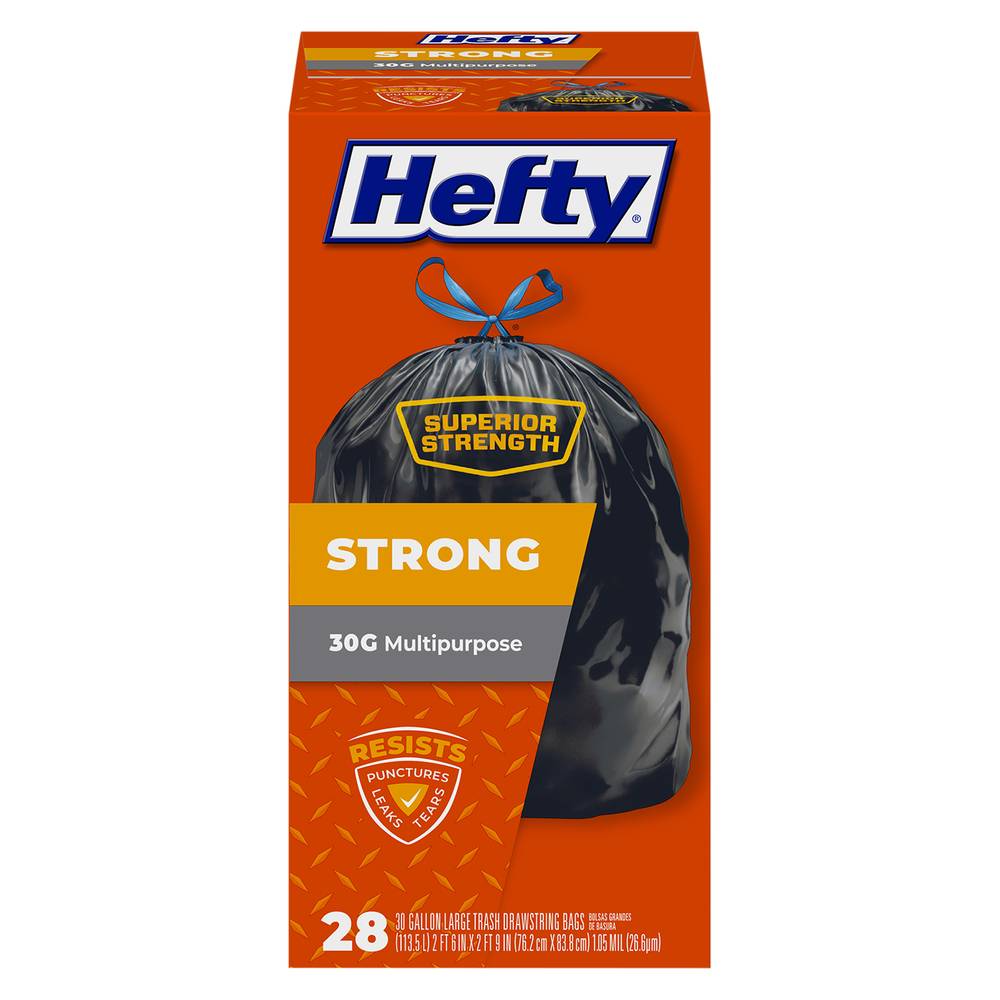 Hefty Large Multipurpose Drawstring Trash Bags (28 ct)