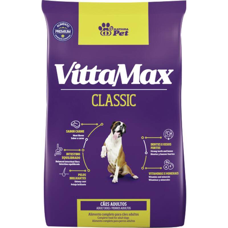 Vittamax ração para cães adultos classic sabor carne (10,1 kg)