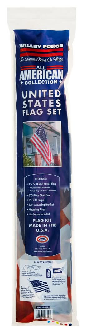 Valley Forge All American Collection United States Flag Set 3 Ft X 5 Ft