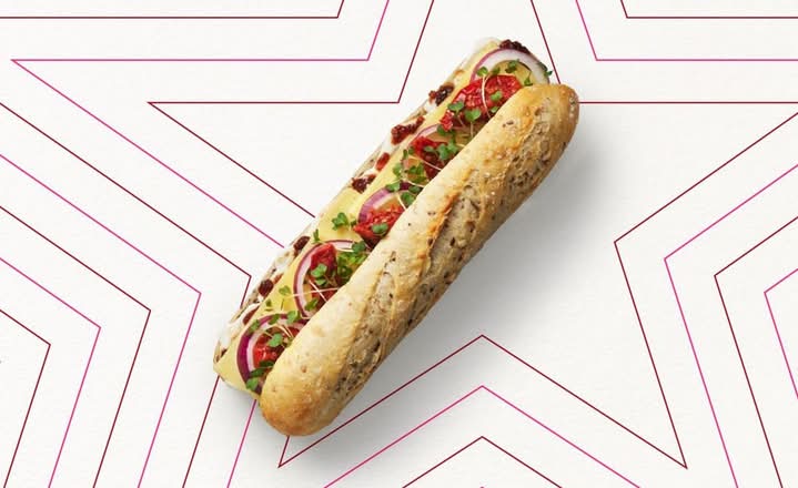 Posh Cheddar & Pickle Stone-baked Baguette