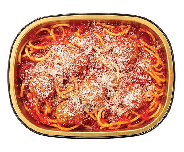 Wegmans Gold Pan Spaghetti & Meatballs, Cooked