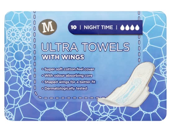 Morrisons Night Time Ultra Towels With Wings (10 pack)