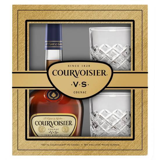 Courvoisier V.s Cognac Gift Set (750ml bottle)