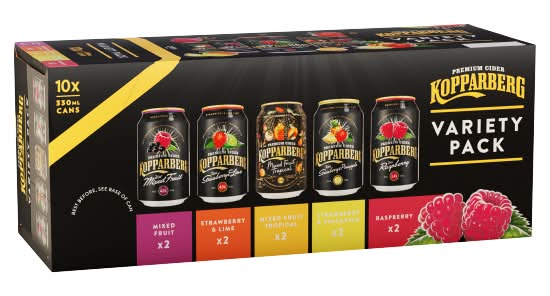 Kopparberg Assorted, Premium Cider Variety pack (10 x 330ml)