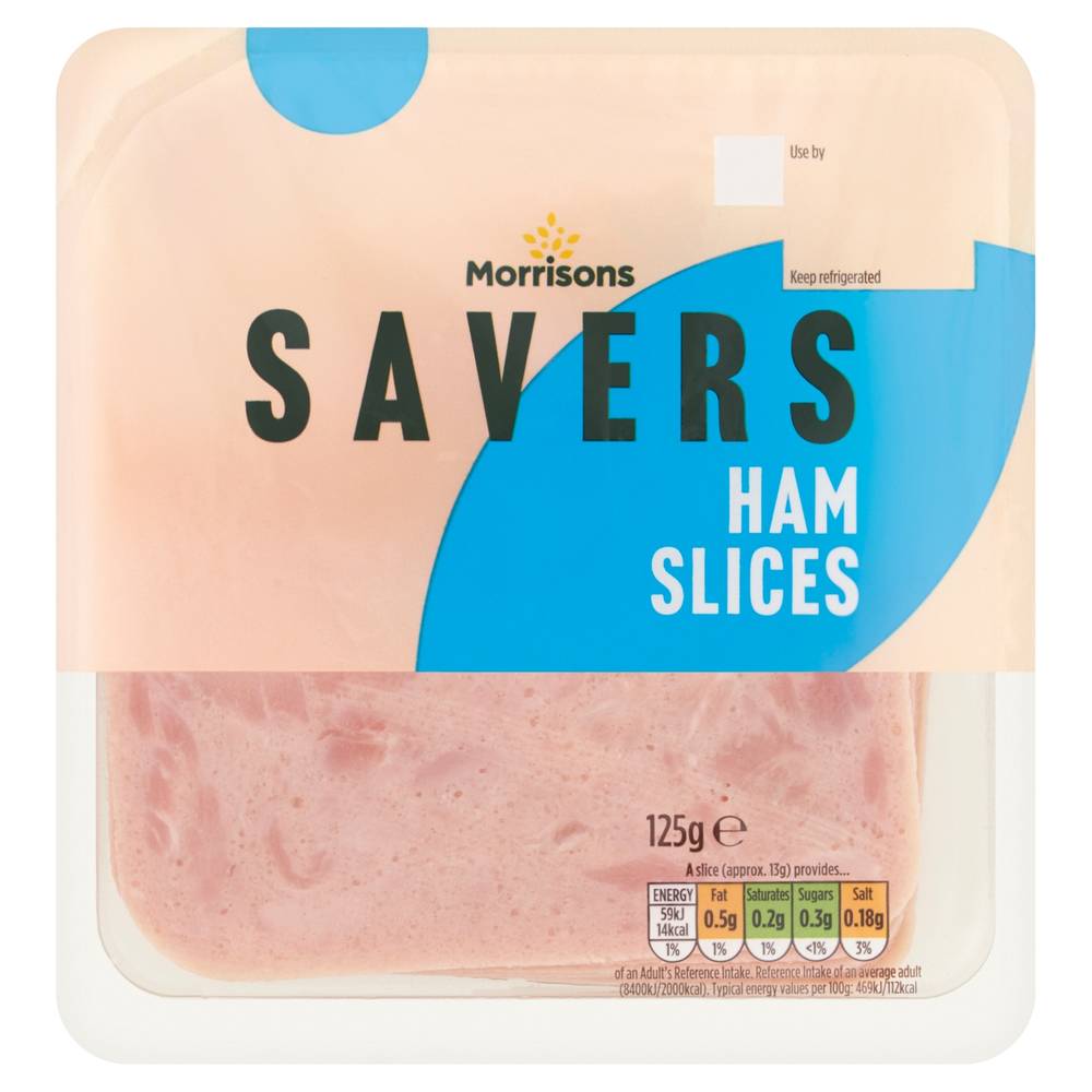 MORRISONS SAVERS COOKED HAM 125G