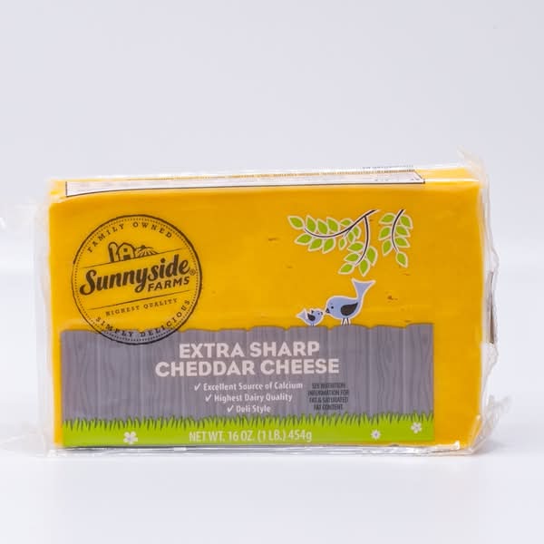 Sunnyside Farms Deli Style Extra Sharp Cheddar Cheese Block (16 oz)