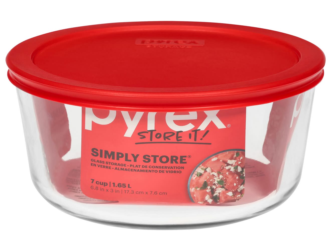Pyrex 7 Cup Simply Store Glass Round Dish With Lid