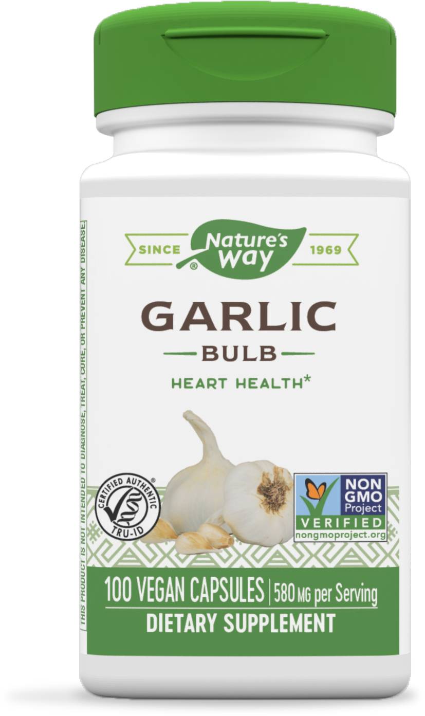 Nature's Way Vegan Garlic Bulb Supports Heart Health Capsules (100 ct)