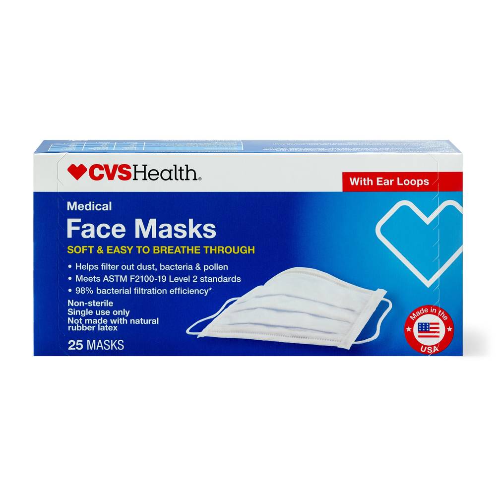 Cvs Health Medical Face Masks With Ear Loops