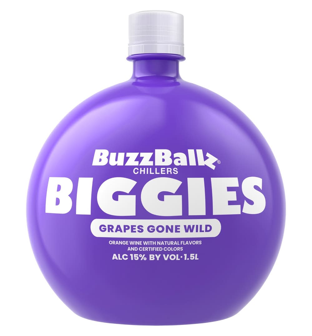 BuzzBallz Biggies Ready To Drink Pre Mixed Cocktail, Grapes Gone Wild (1.5 L)