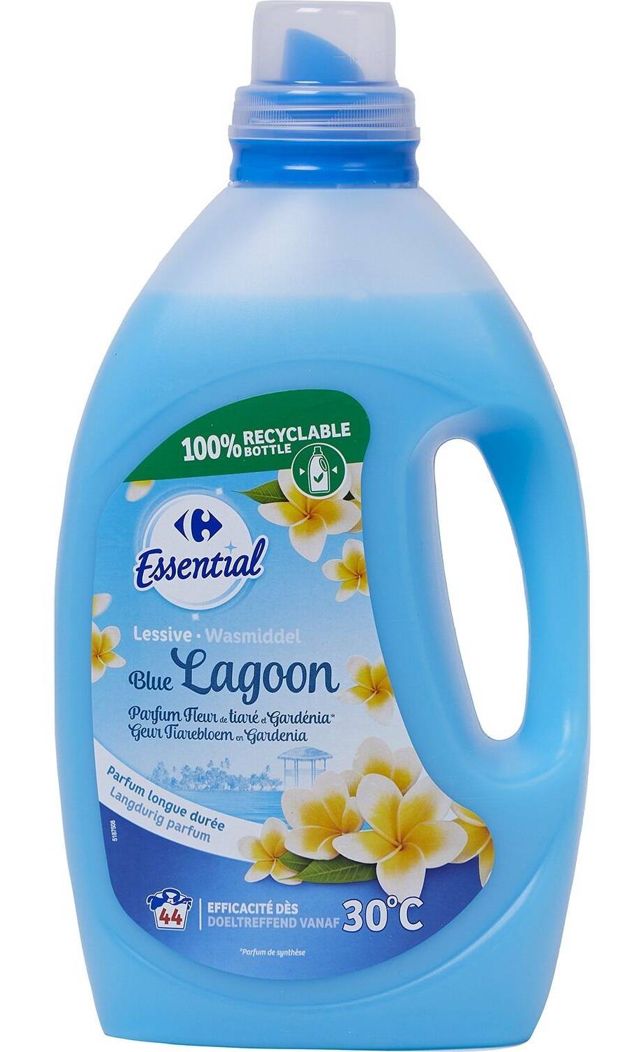 Carrefour Essential - Lessive liquide fleur de tiaré et gardénia 44 lavages (2,2L)