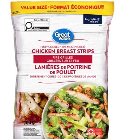 Great Value Fully Cooked Chicken Breast Strips (700 g)