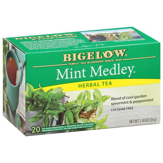 Bigelow Mint Medley Spearmint & Peppermint Herbal Tea (20 ct, 1.30 oz)