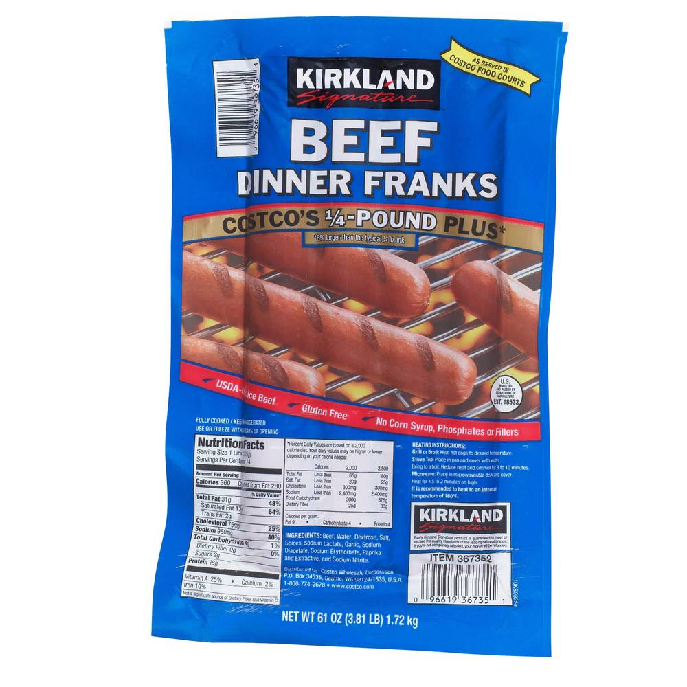 Kirkland Signature Beef Dinner Franks