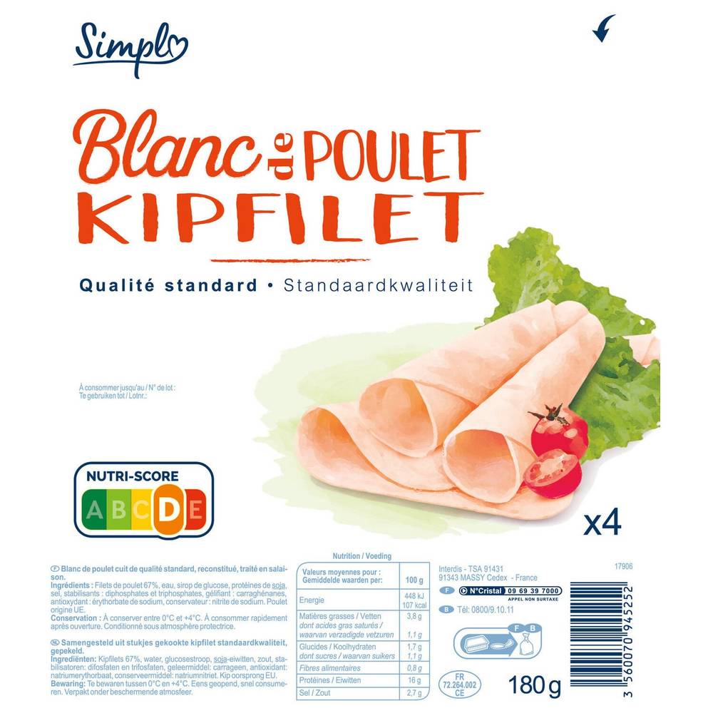 Simpl - Blanc de poulet (180g)