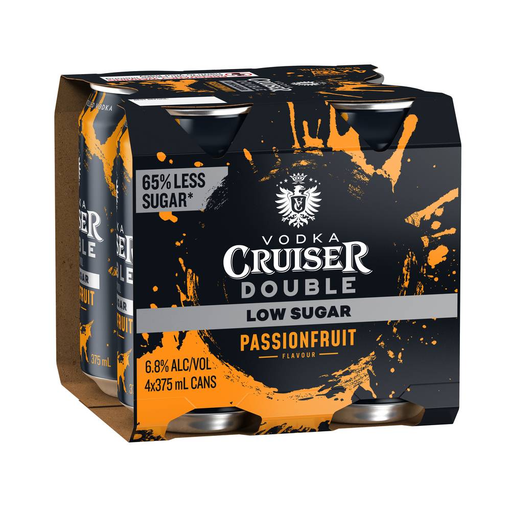 Vodka Cruiser Double LS Passionfruit 6.8% Can 375mL X 4 pack