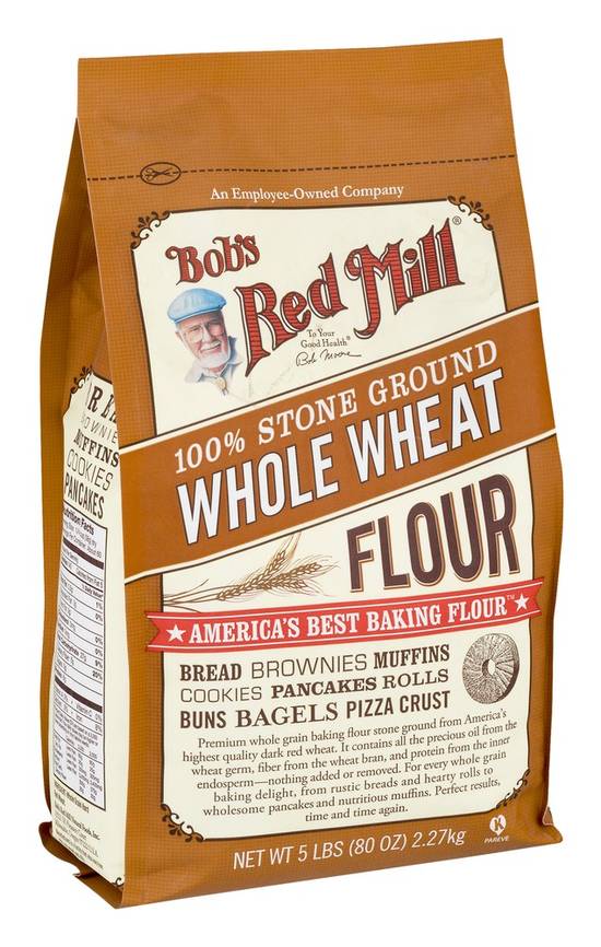 Stone Ground Whole Wheat Flour Bob's Red Mill 5 lbs
