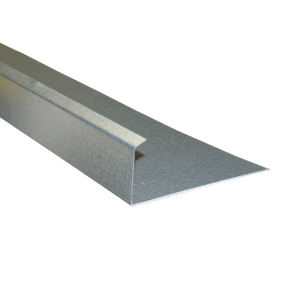 Union Corrugating 5-in x 10-ft Silver Galvanized Steel Drip Edge | GRD10W