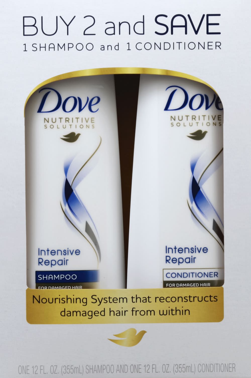 Dove Intensive Repair Shampoo & Conditioner pack (12 fl oz, 2 ct)