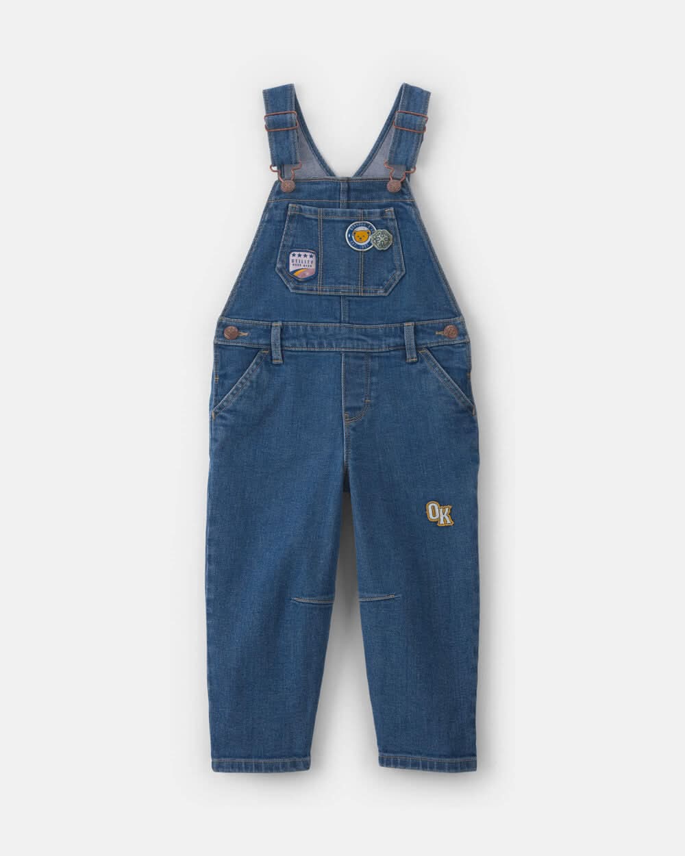 Toddler Girl Denim Overalls - Medium Wash - 4T