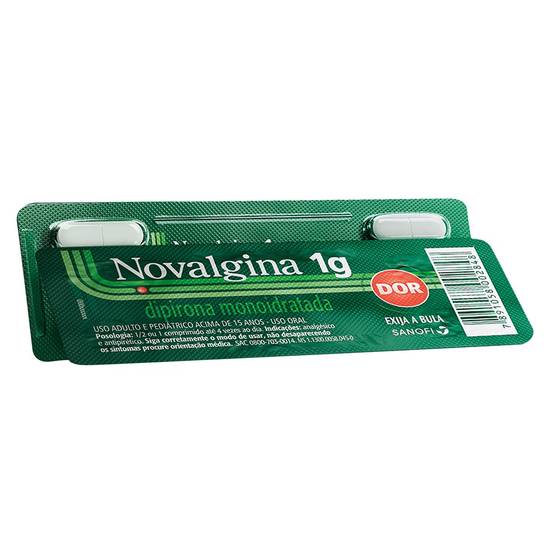 Novalgina dipirona monoidratada 1g (4 comprimidos)