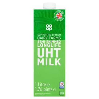 Co-op British Semi-Skimmed Longlife UHT Milk 1.76 Pints/1 Litre