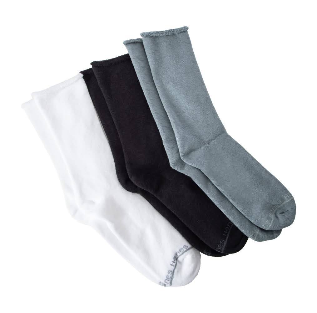 Young Mens Hanes® Supersoft Crews 3-Pairs Smooth