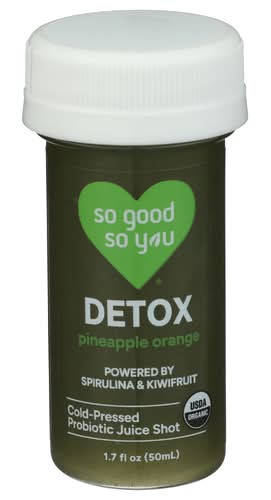 So Good So You Organic Pineapple Orange Detox Probiotic Juice Shot