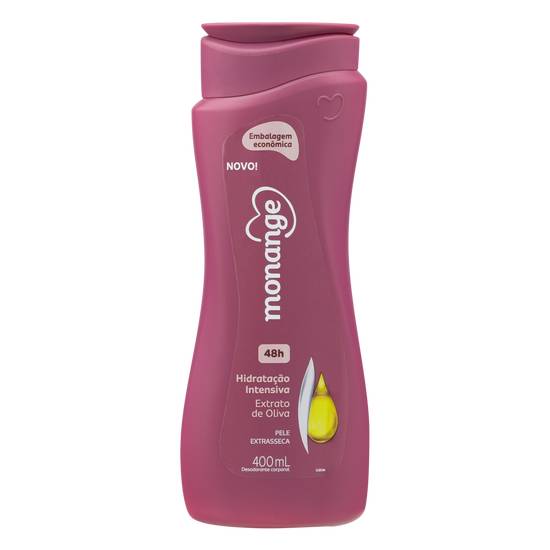 Monange desodorante hidratante corporal extrato de oliva hidratação intensiva (400ml)