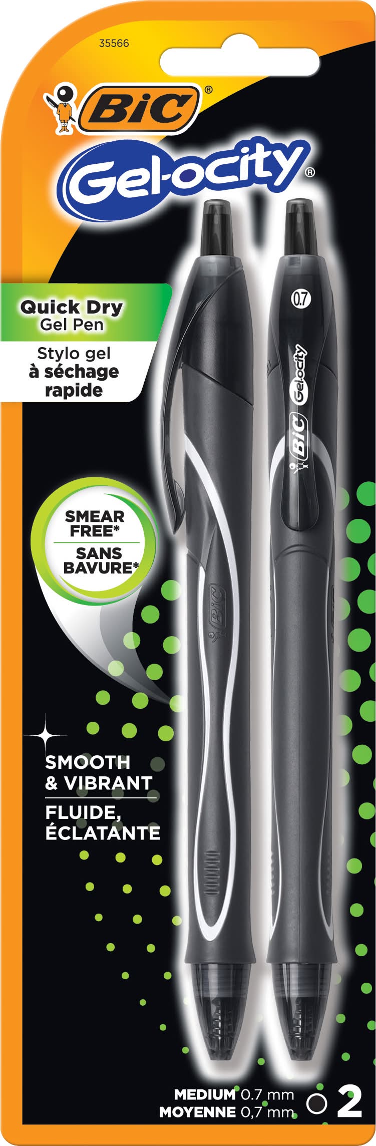 BiC Gelocity Black Ink Medium Point Retractable Gel Pens (1.6 oz)