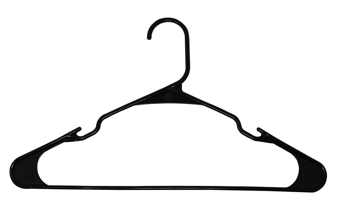 Lowe's Essentials 10 -Pack Plastic Clothing Hanger ( Black ) | C87062-NHWL