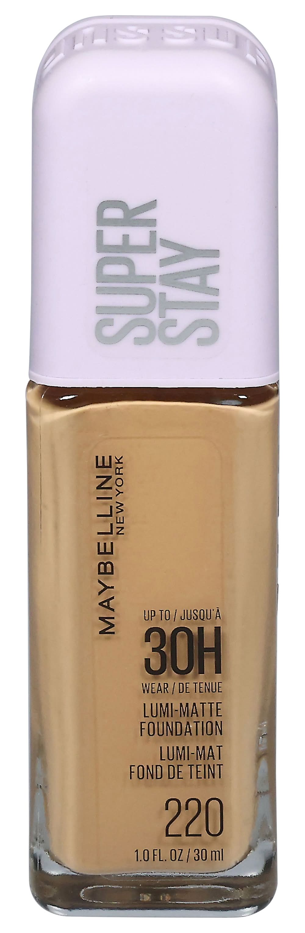 Maybelline Super Stay Up To 30h Wear Lumi-Matte Foundation, 220 (1 fl oz)