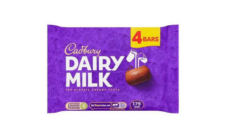 Cadbury Dairy Milk Chocolate Bar 4 pack 134g (402144)