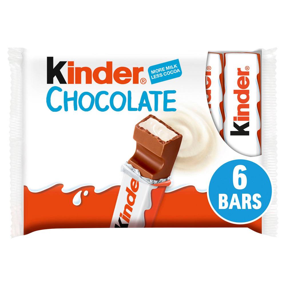 Kinder Chocolate Medium Snack Bars Multipack 6x21g