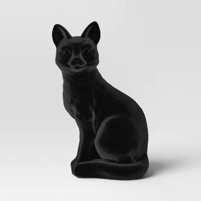 Plastic Halloween Flocked Decor Black Cat - Hyde & EEK! Boutique™: Indoor Decorative Sculpture