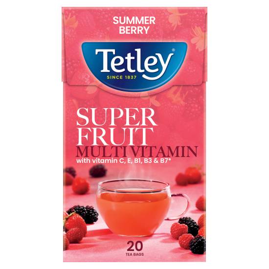 Tetley Tea Bags (40 g) ( super fruit-multivitamin-summer berries)