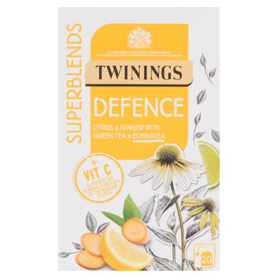 Twinings Superblends Defence Citrus & Ginger With Green Tea & Echinacea 20 Tea Bags 40g
