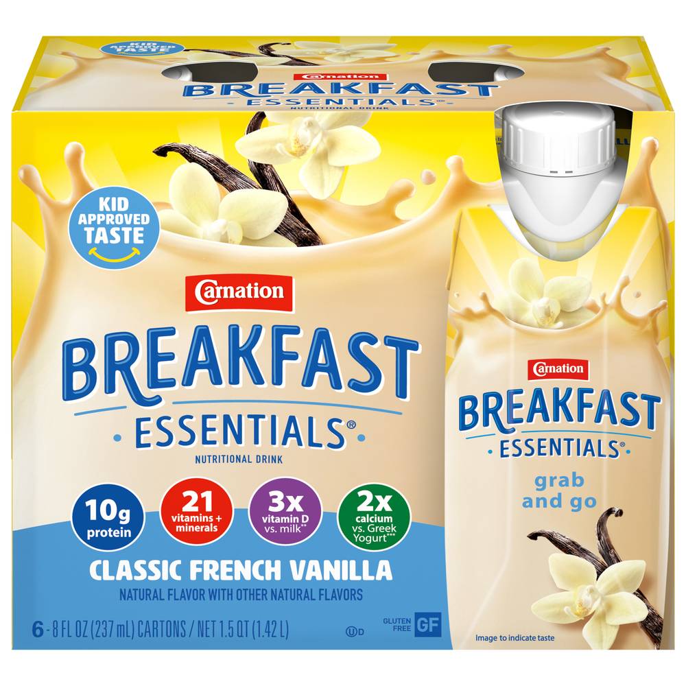 Carnation Breakfast Essentials Classic French Vanilla Drink (6 x 8 fl oz)