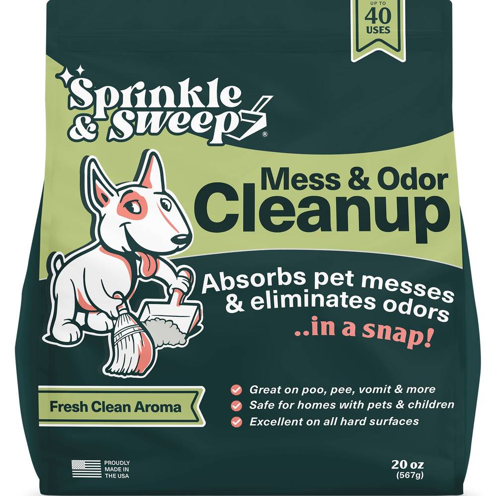 Sprinkle & Sweep Absorbent & Odor Eliminator Mess & Odor Cleanup