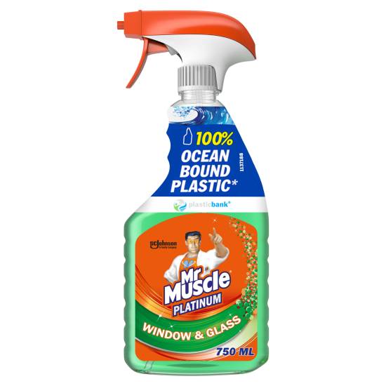Sc Johnson Mr Muscle Platinum Window & Glass Glass Cleaning Spray, Recovered Coastal Plastic