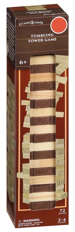 Classic Games Tumbling Tower Blocks Ages 6+ (72 ct)