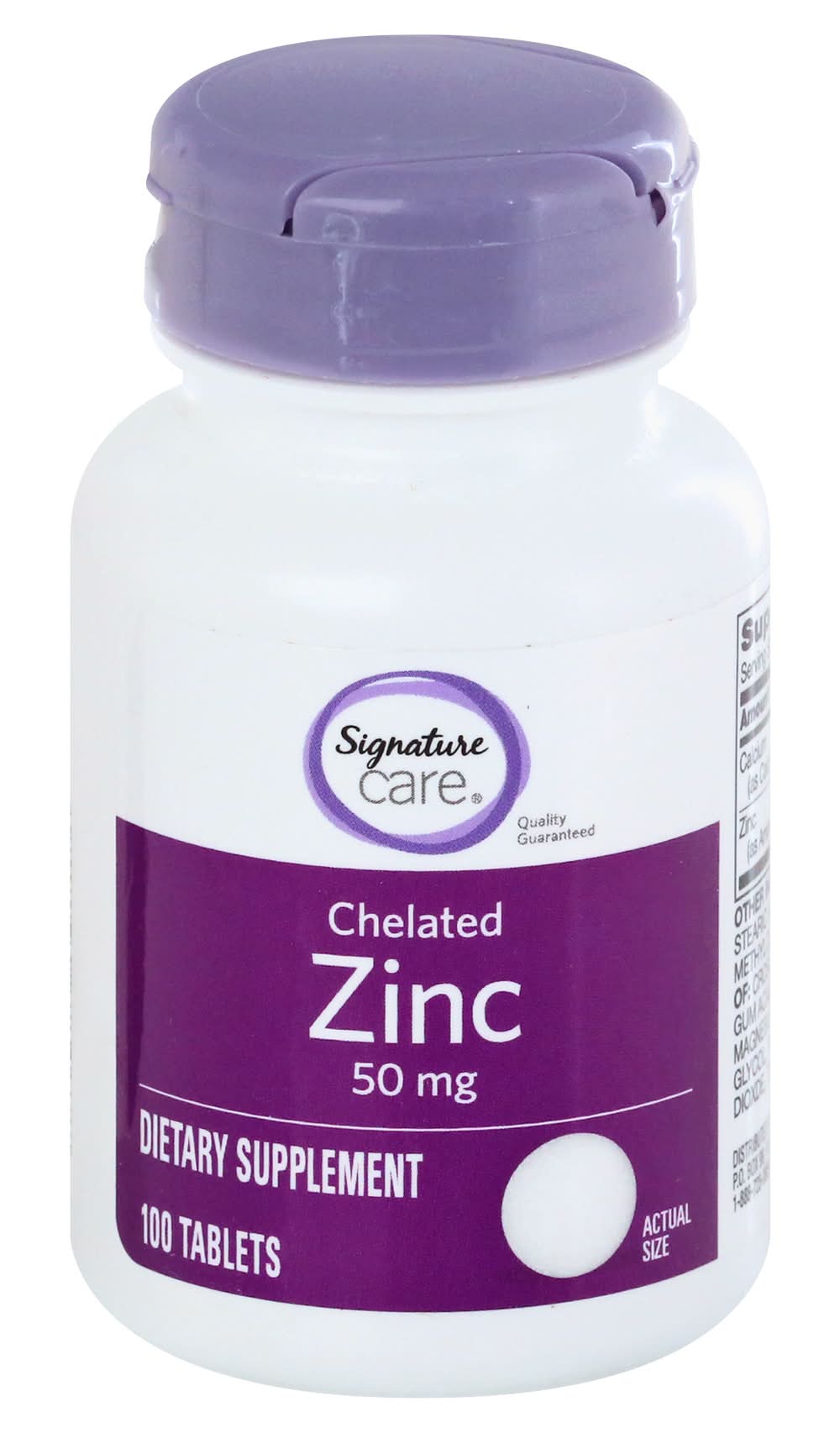 Signature Care Chelated Zinc Tablets 50 mg (100 ct)
