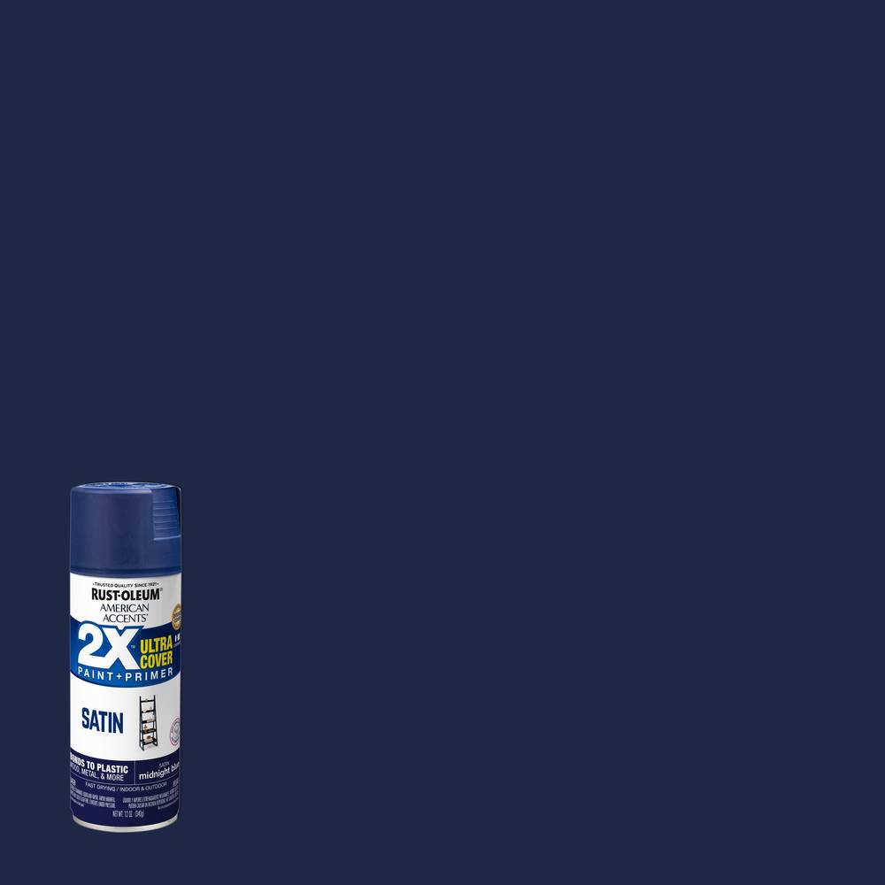 Rust-Oleum 2X Ultra Cover Satin Midnight Blue Spray Paint and Primer In One (NET WT. 12-oz) | 355087