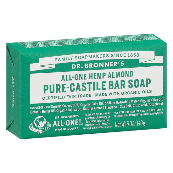 Pure Castile Soap Bar All One Hemp Almond Dr. Bronner's 5 oz
