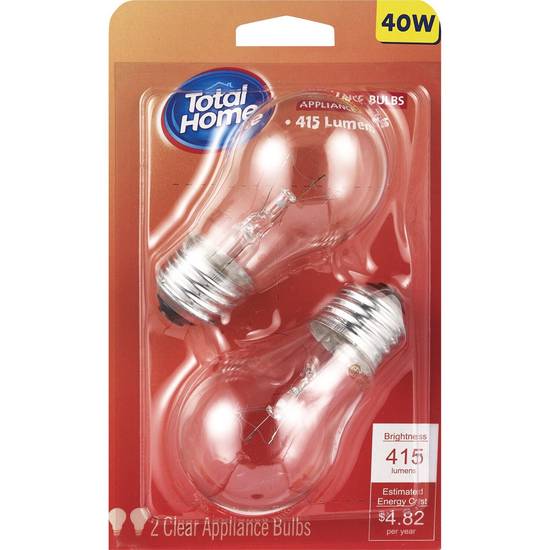 Total Home Clear Bulbs, Appliance, 40 Watts