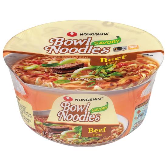 Nongshim Savory Beef Flavor Bowl Noodle Soup