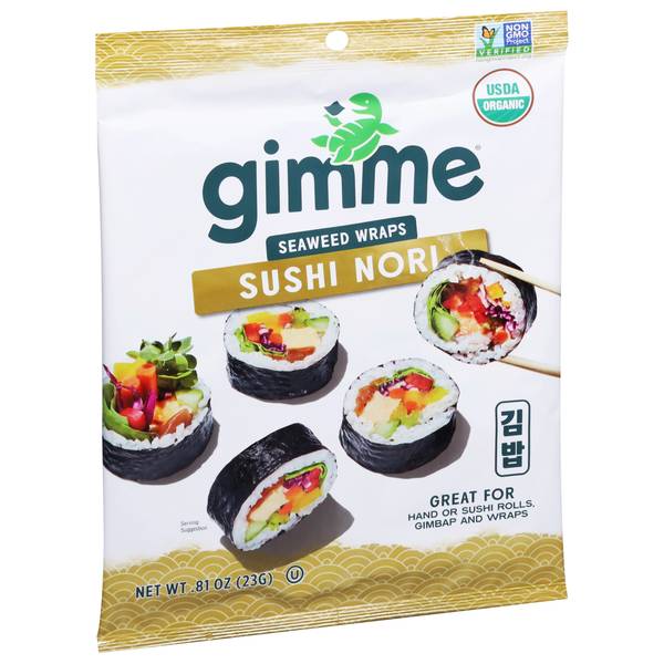 gimMe Organic Roasted Seaweed Sushi Nori 10 Sheets