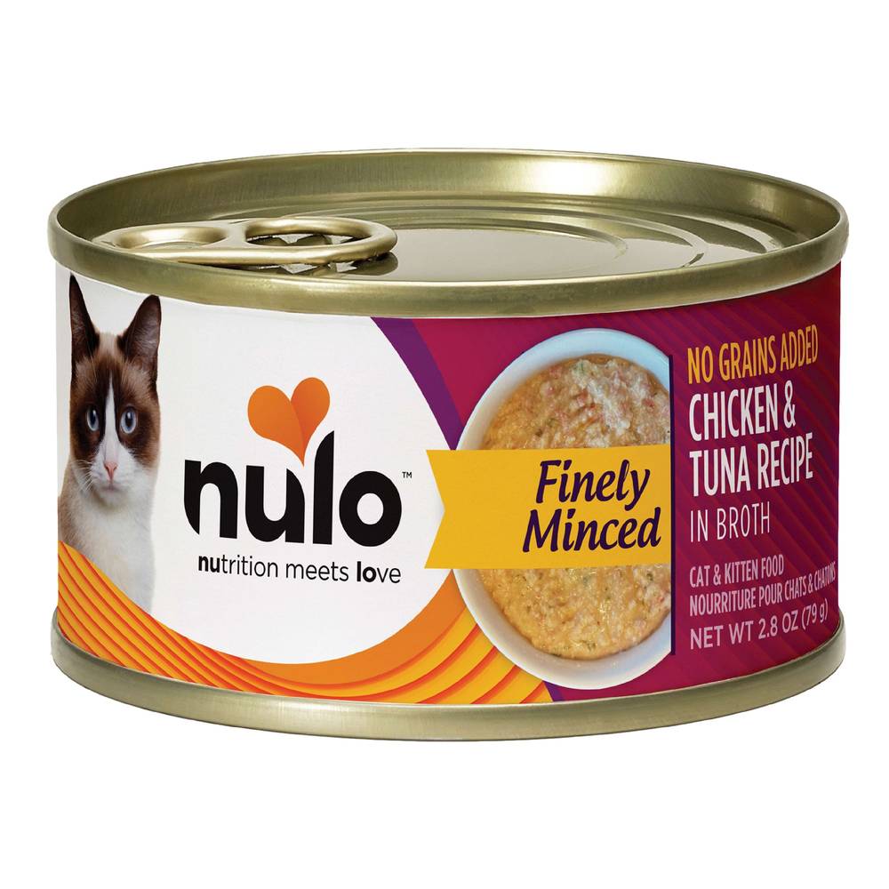 Nulo Finely Minced Cat & Kitten Wet Food, Chicken & Tuna (2.8 oz)