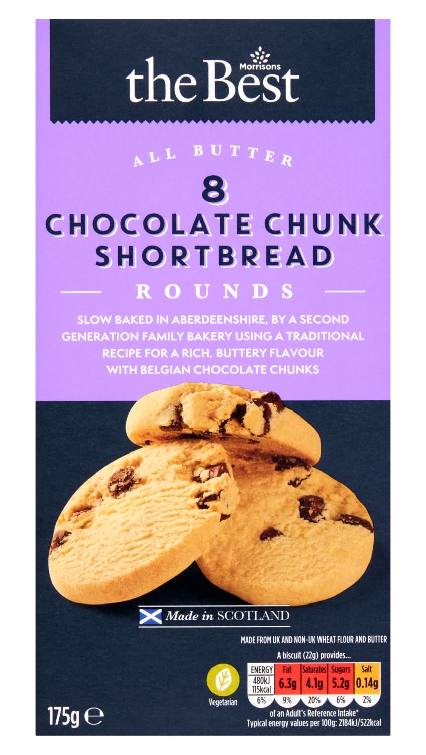 Morrisons The Best Belgian Chocolate Chip Shortbread Rounds 175g